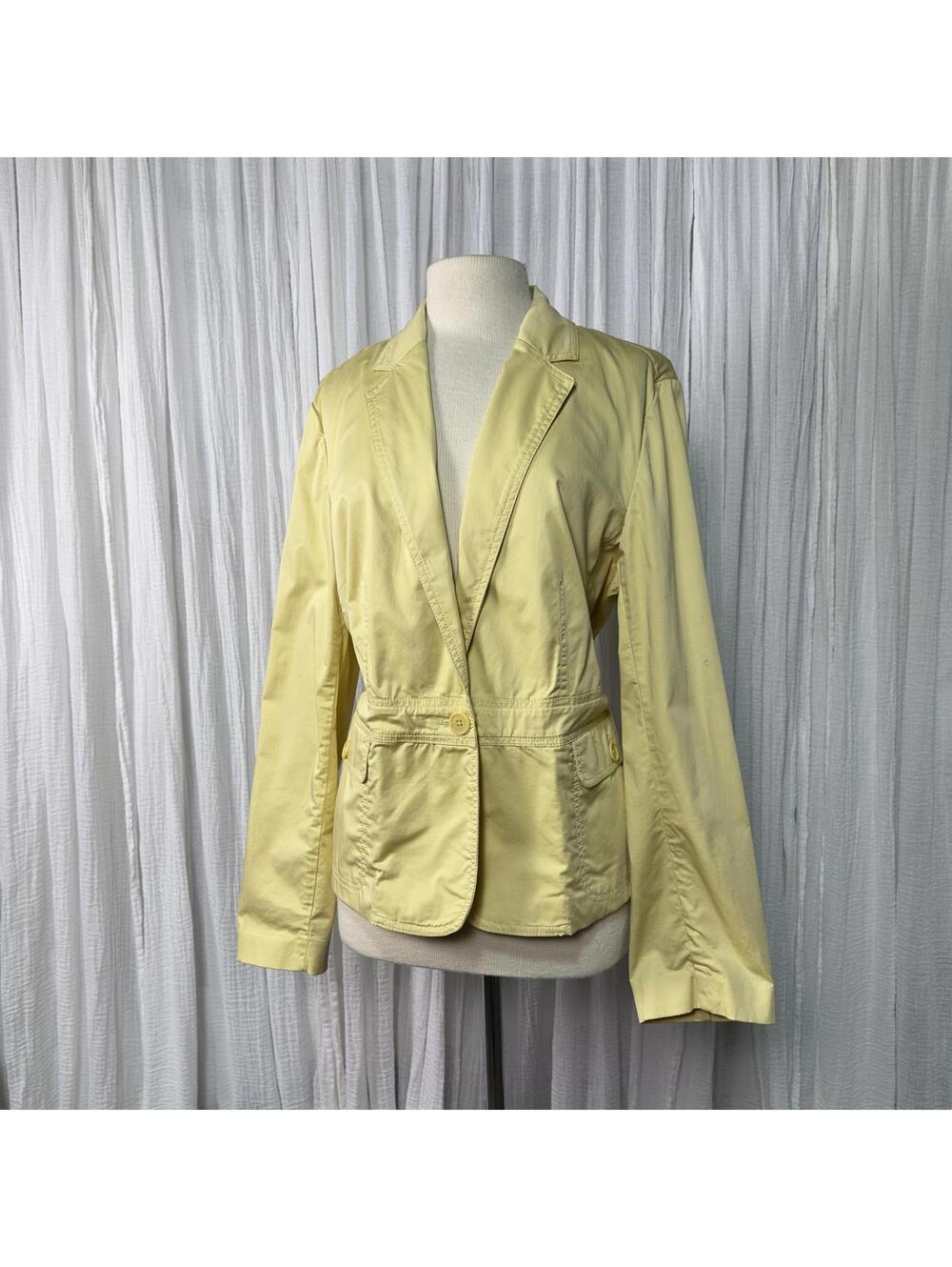 Vintage Preppy Minimalist Pastel Yellow Blazer Jacket